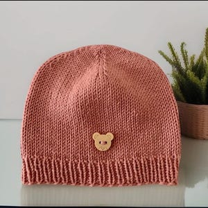 Babymutsje, handgebreid mutsje voor pasgeborenen, 0-3 maanden, babykatoen, cadeau