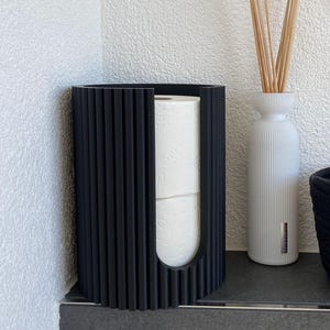 Toilettenpapier Aufbewahrungsbox für 2 Rollen – Modernes Badezimmer Accessoire – WC Papier Aufbewahrung Schwarz | 3D-Druck