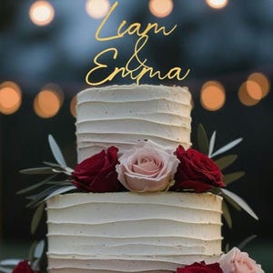 Personalized Cake Topper | Name & Name | Wedding, Birthday, Baptism | Custom Cake Decoration