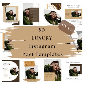 Luxury Instagram Post Templates | Elegant Canva Social Media Kit | Editable Aesthetic IG Templates for Business & Influencers