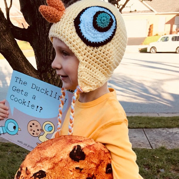 Made to order crochet Duckling hat based on Mo Willems Pigeon books