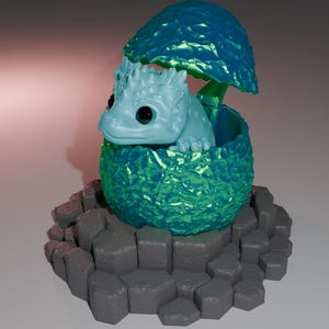 Baby Dragon & Egg STL Pop Up – 3D Print STL File, Fantasy Decor (Digital Download)