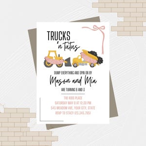 Trucks N Tutus Invitation