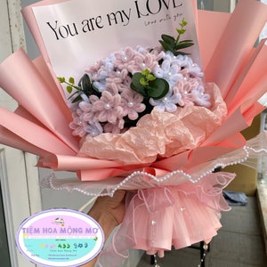 Pastel Flowers Bouquet | Handmade Pipe Cleaner Flower Basket | Mom Gift | Home Decor | Wedding Bouquets | Gift For Her | Anniversary Gifts