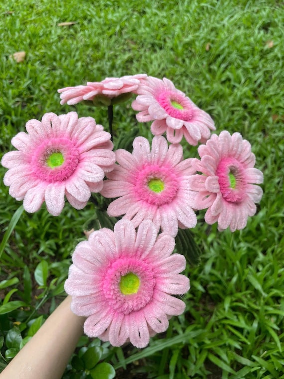 Colorful Gerbera | Handmade Chrysanthemum | Pipe Cleaner Flower Basket | Mom Gift | Home Decor | Gift For Her | Anniversary Gift