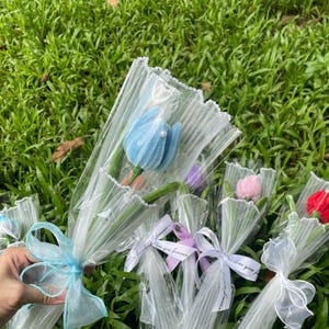 Colorful Tulip Bouquet | Handmade Tulip | Handmade Pipe Cleaner Flower Basket | Mom Gift | Home Decor, Gift For Her, Anniversary Gift