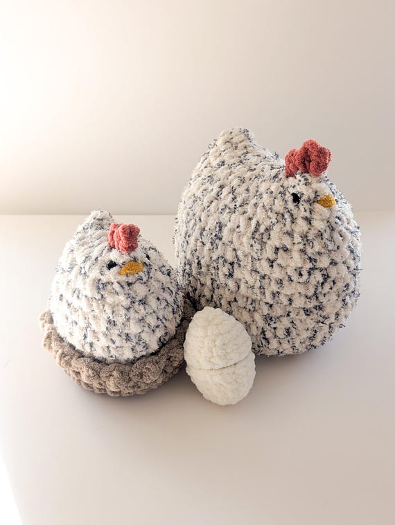 かぎ針編みのニワトリのぬいぐるみ（あみぐるみ）、各種サイズ - Etsy 日本