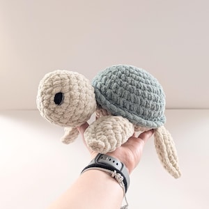 Fred the Sea Turtle Plushie: Handmade Crocheted Stuffed Animal