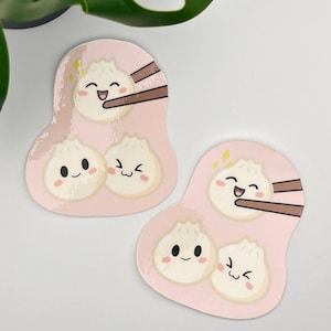 mignon bao boulette autocollant | Petite nourriture rose kawaii | Bouteille d'eau étanche pour ordinateur portable et petit cadeau pour les enfants