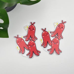Oktopus Aufkleber | kawaii kleines Tako Essen | wasserdicht für Laptop Journaling Wasserflasche und kleines Geschenk für Kinder
