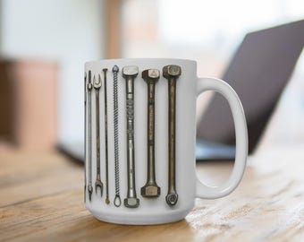 15 Unzen Becher des Werkzeugliebhabers - Perfektes Geschenk für Handwerker, Mechanikerkaffeetasse, Vatertagsgeschenk, Werkstattdekor, industrieller Stil