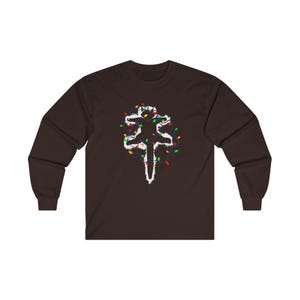 Funny Christmas National Lampoon Unisex Long Sleeve Tee, Holiday Cat Lover Gift, Cotton Shirt, Christmas Vacation Tee, Humorous Xmas Apparel Dark Chocolate