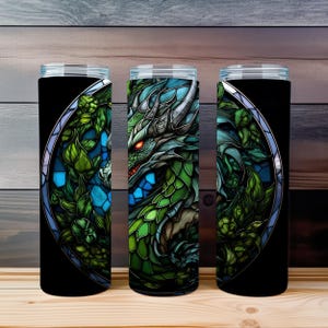 Vaso de acero inoxidable con forma de dragón, 20 oz, diseño de dragón místico, bebidas frías y calientes, taza ecológica, regalo para amantes de la fantasía, reutilizable para viajes