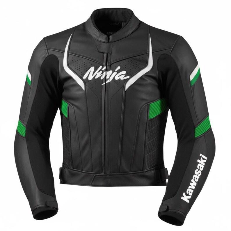 Kawasaki green leather jacket - Etsy 日本