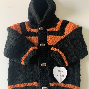 CINCINNATI BENGALS HOODIE   Team patch added for no charge...see note below.   Also available in Cardigan and Poncho style