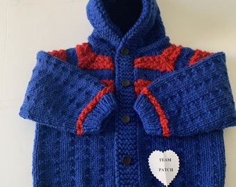 NEW YORK RANGERS Hockey Hoodie  Team Patch added no charge...see note below   (Also available in cardigan and poncho style