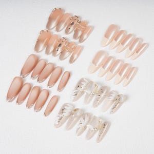 4 Sets Press On Nail Box Carefully Selected / Flower Nails/ Spring Nails/ Luxury Press on Nails/ Reusable Nails Gifts for her