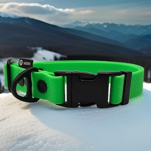 Premium Hexa Dog Collar - 2.5cm Wide - Black Hardware