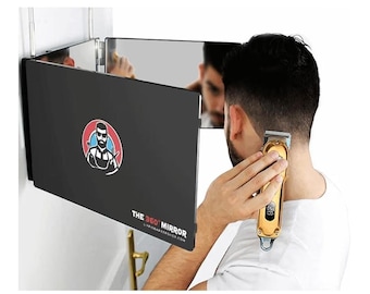 3 Way Mirror for Self Hair Cutting,360 Haircuts Men for Barber Use Tools,to See Back of Head,Tri Fold Mirror with Portable Height Adjustable