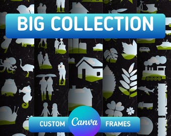Editable Canva Frames: Animals, Couples, Grunge Ink (Digital Download)