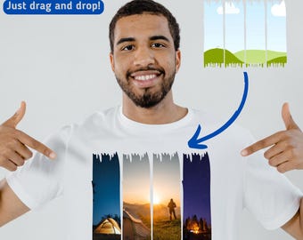 Brush Strokes T-Shirt Canva Frames: Custom Drag and Drop Reusable Design Elements (PDF)