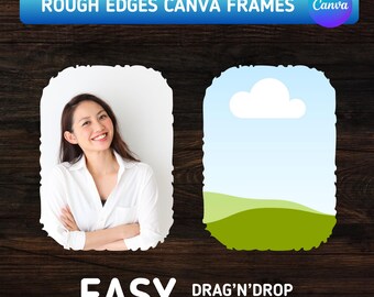 Rough Edges Canva Frames Bundle: 20 items (Digital Download)