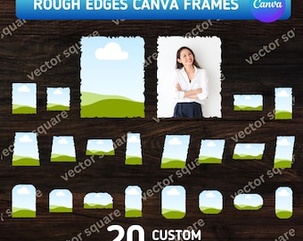 Rough Edges Canva Frames Bundle: 20 items (Digital Download)