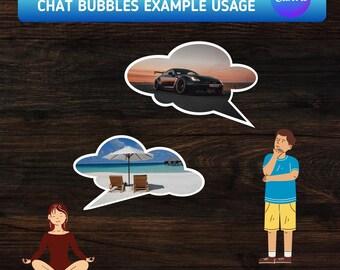 Chat Bubbles Custom Canva Frames Bundle | 22 Items Speech Comic Set | Color Editable Outline
