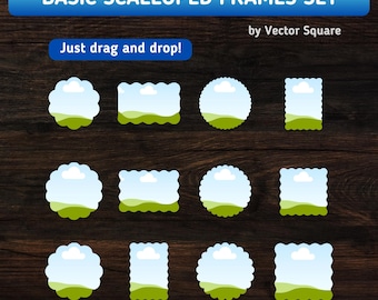 Basic Scalloped Canva Frames Bundle