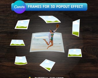 Custom Canva Frames Bundle for 3D Popout Effect
