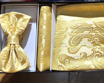 Men&#39;s novelty  Cummerbund Set in Gold  color