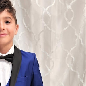 Indigo Blue Boy&#39;s Tuxedo: 5-Piece Wedding Outfit