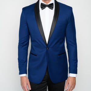 Men Indigo shawl lapel tuxedo Slim Fit Set (Jacket and Pants)