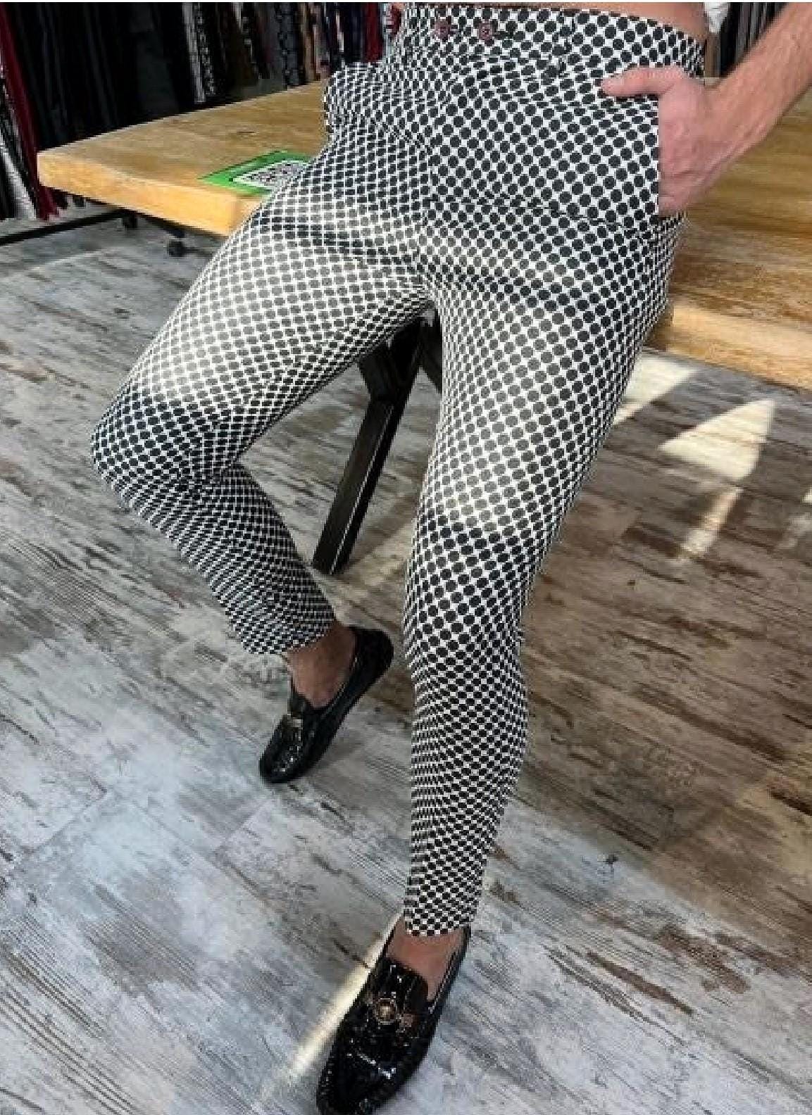 Black and White Checkered Trousers Australia