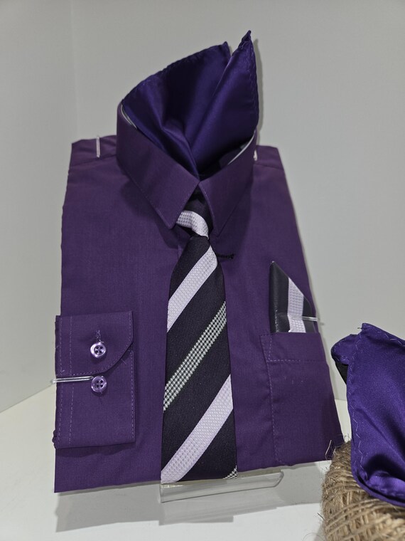 deep purple dress shirt dark purple dress shirt men Airthreads Men's Shirt, Wrinkle-Resistant, Long Sleeve, Deep Purple, Tailored Fit,