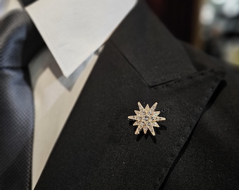 Brooch Lapel Pin -Gold star  (Formal Accessories for weddings, prom, galas or everyday)