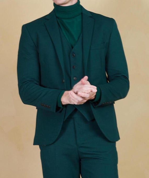 Men's Fine-Knit Turtleneck Sweater - Hunter Green Thermal Pullover Men's Fine-Knit Turtleneck Sweater - Hunter Green Thermal Pullover
