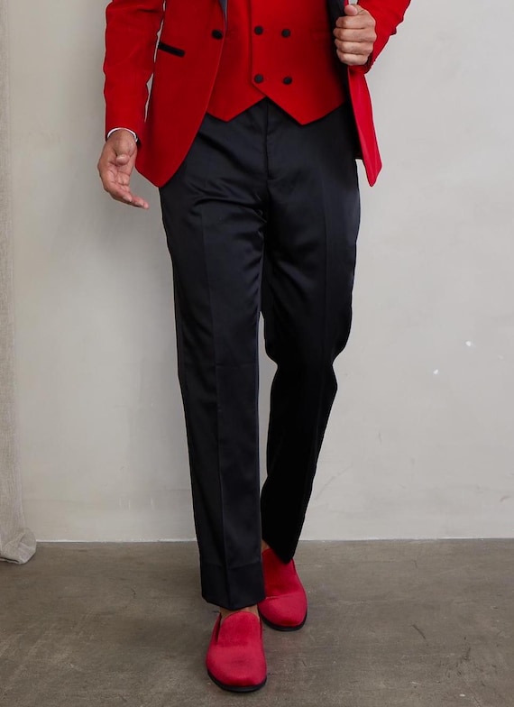 mens red velvet dress shoes Portland Red Velvet Slip On Shoe
