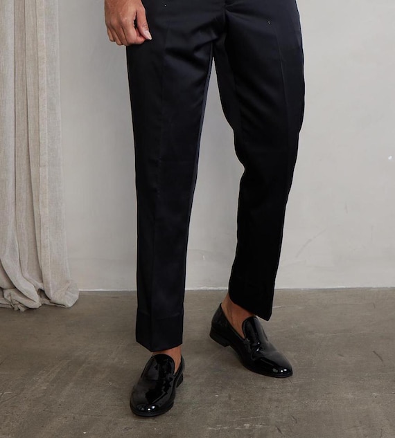 Men's Black Patent Leather Loafers: Slip-on Dress Shoes - Etsy Israel