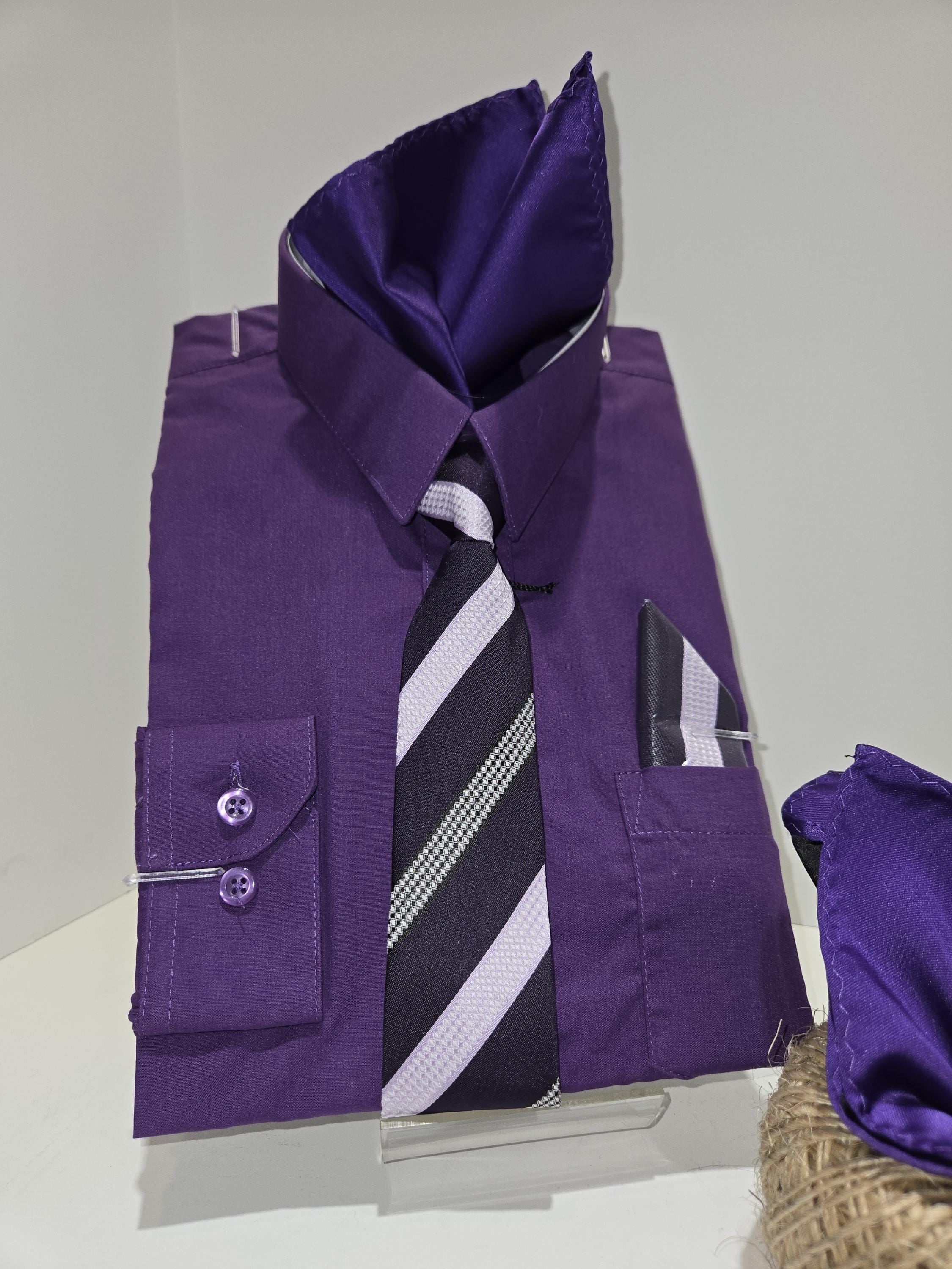 childrens purple dress shirts Button Down Dress Shirt for Kids purple Color