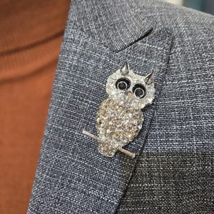 Brooch Lapel Pin - Owl (Formal Accessories for weddings, prom, galas or everyday)