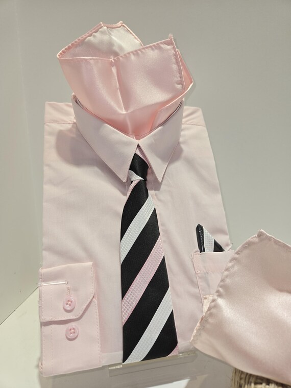 Button Down Dress Shirt for Kids Light Pink Color