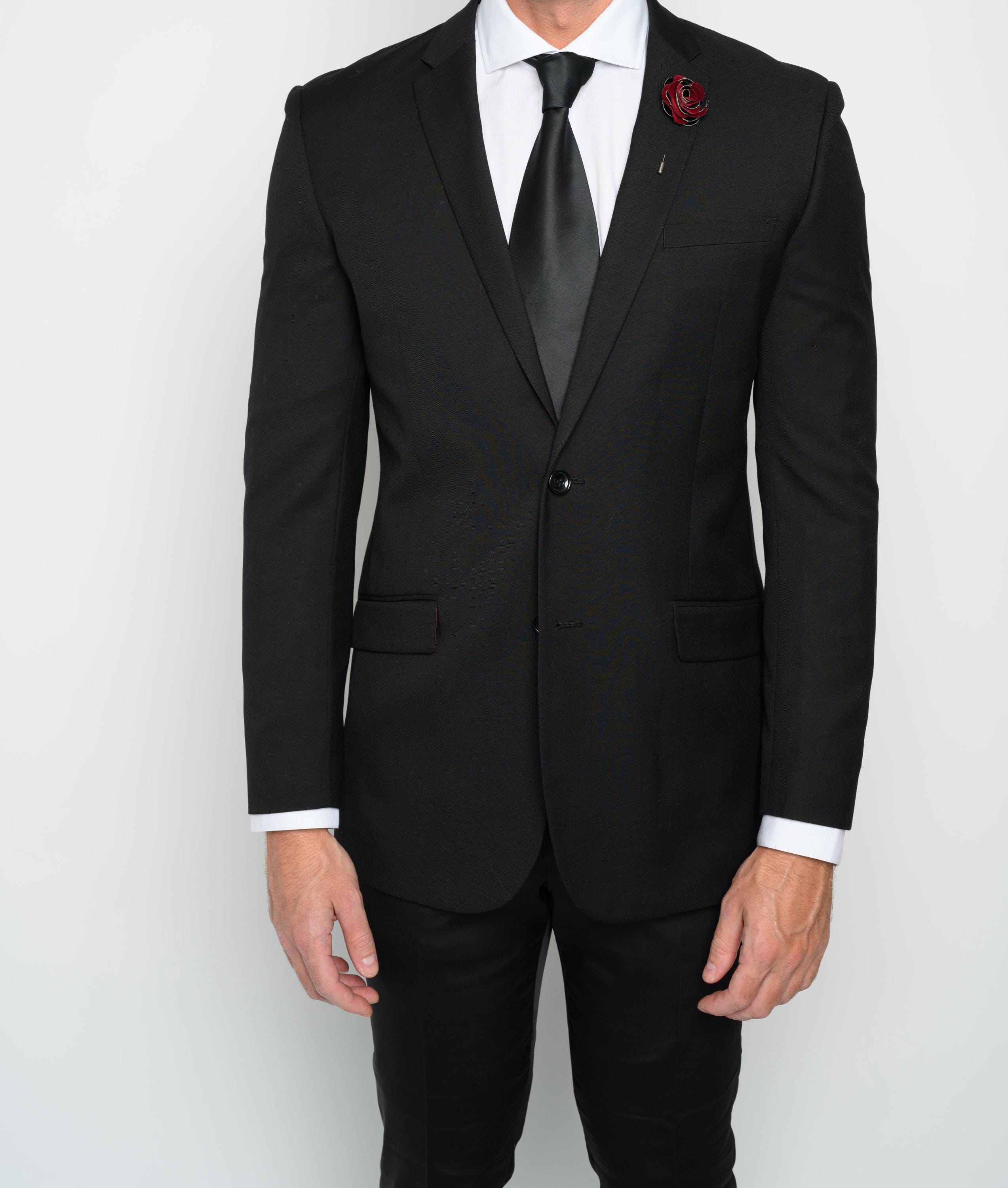 Black Slim Fit Suit , 2 Pieces Set for Men (jacket and Pants