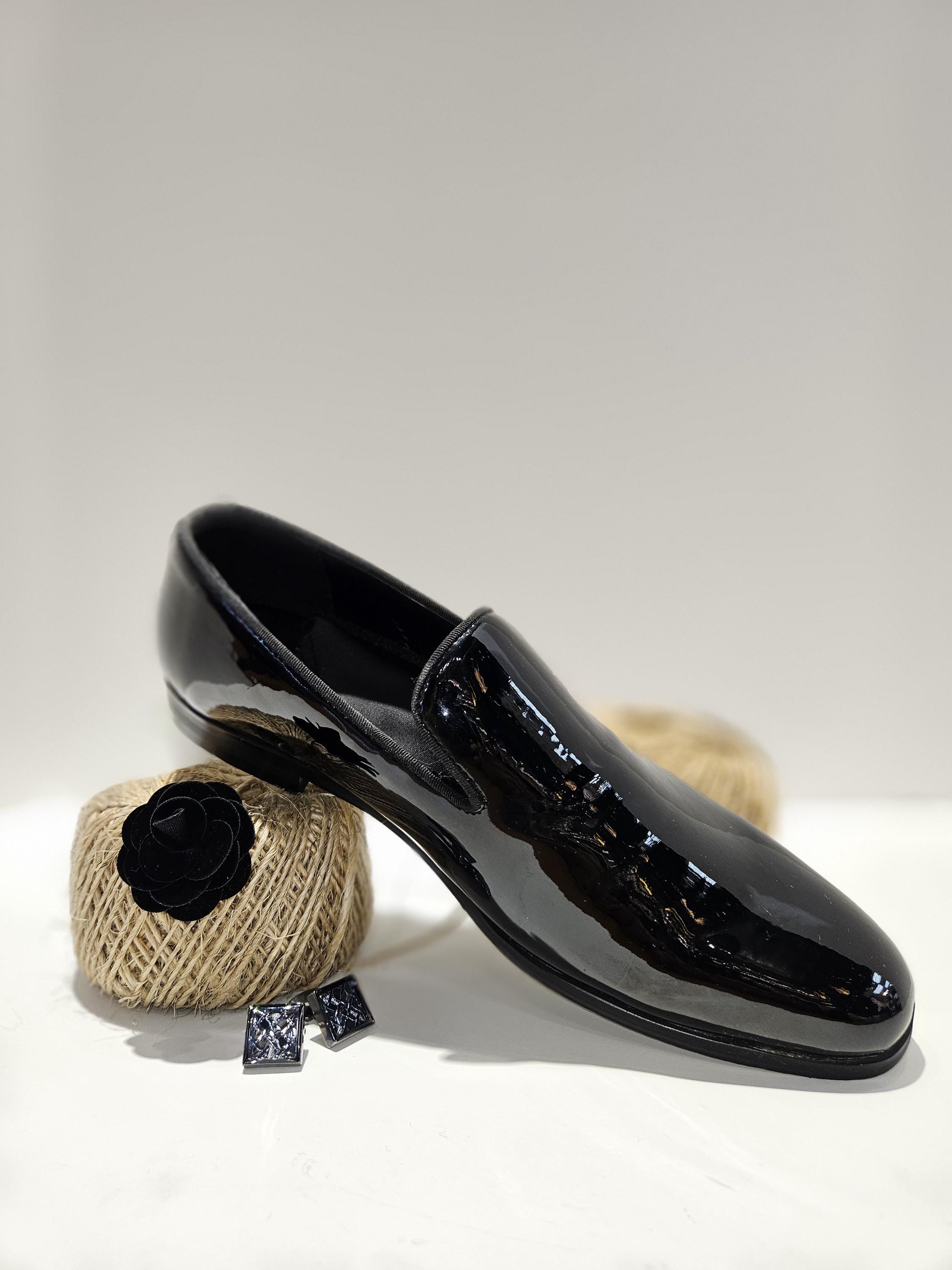 MEZLAN | Patent Leather Tuxedo Loafers Black Formal Slip On Dress Shoes Men’s 11 Perry Black Patent Leather Men main image 4