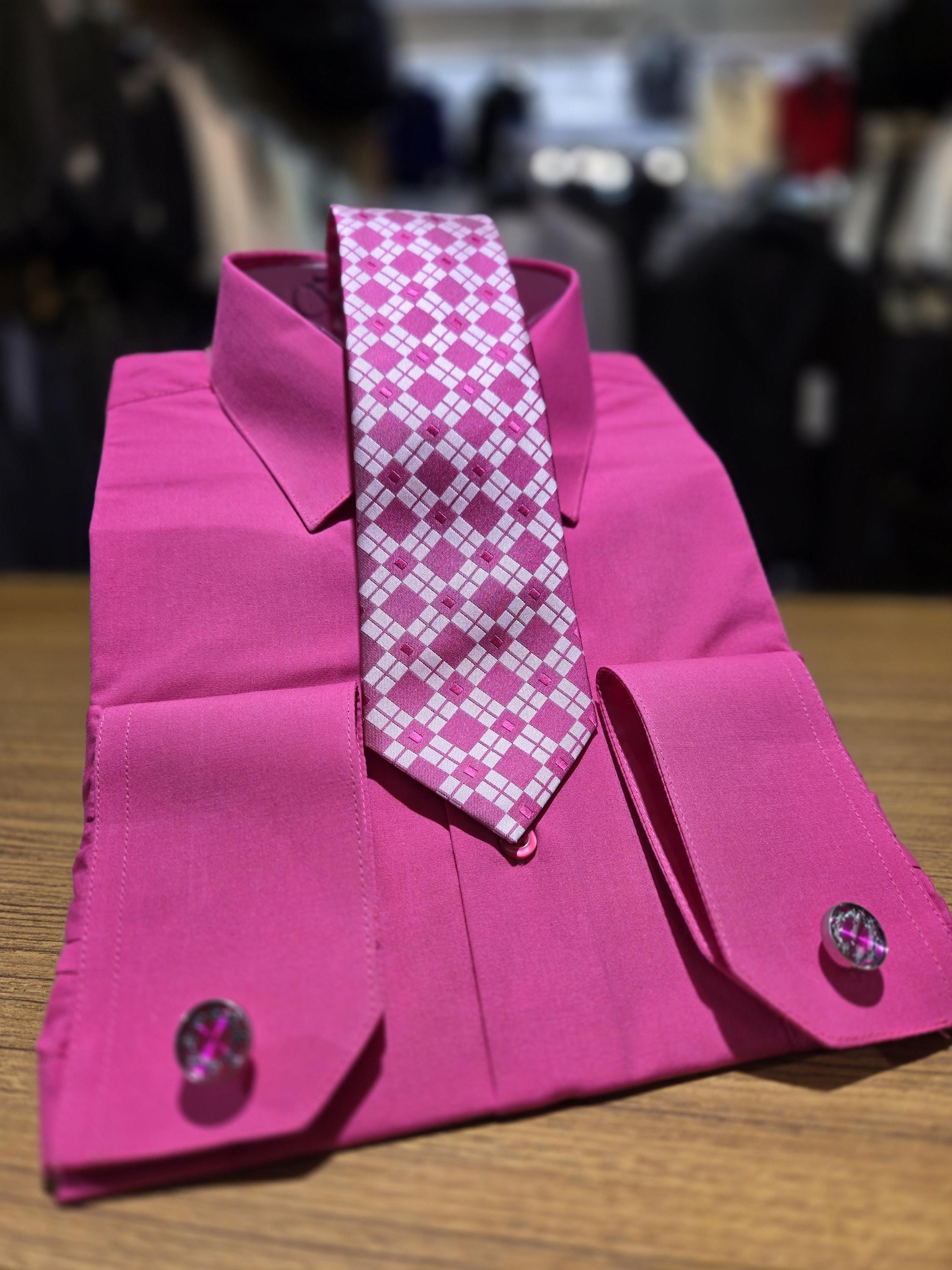 mens pink dress shirt with tie Boys Pink Long Sleeve Formal Dress Shirt and Tie