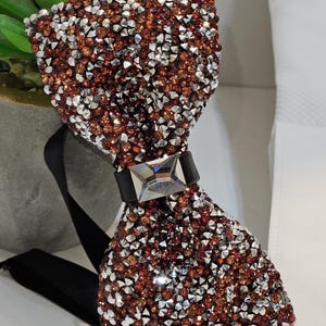 Men&#39;s Bling   Bow Tie  In Blush  and Silver Rhinestone  color Novelty collection