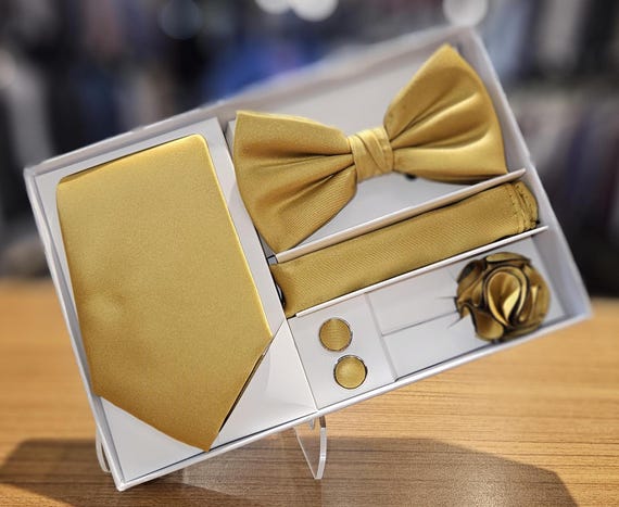 yellow clip on bow tie