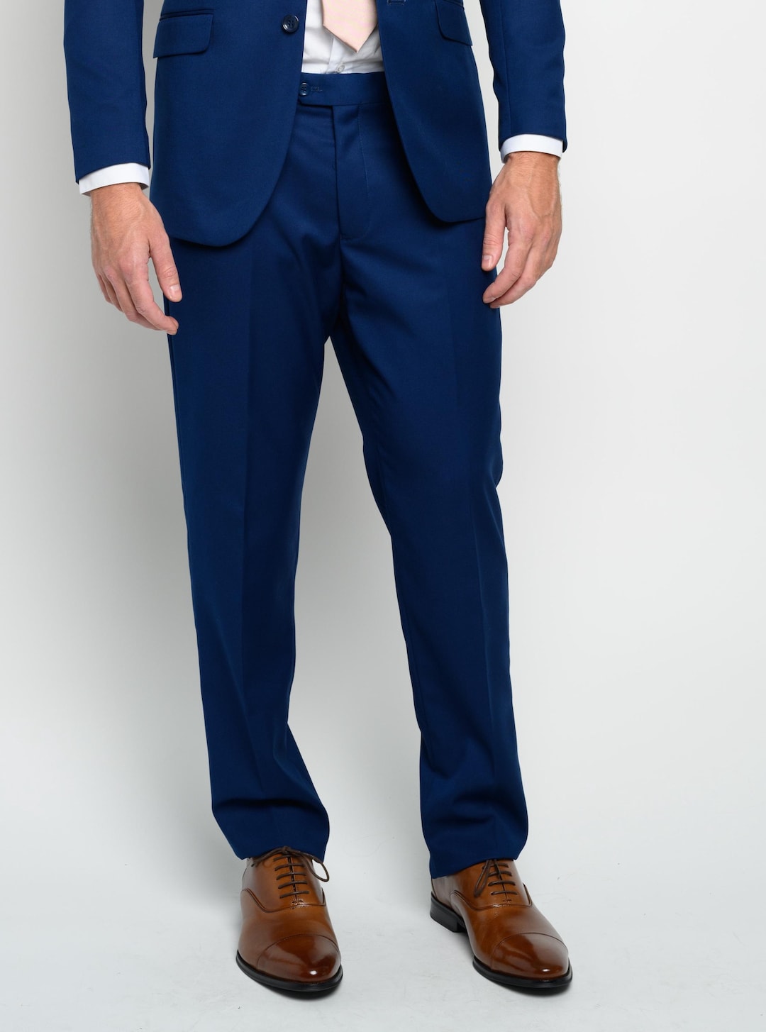 blue dress pants near me Raphael Mens Solid French Blue Slim Fit Flat Front Dress Pants, 42