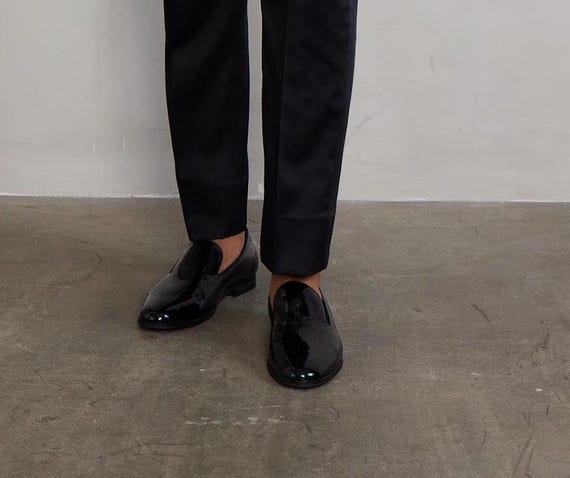 Men's Black Patent Leather Loafers: Slip-on Dress Shoes - Etsy Israel Men's Black Patent Leather Loafers: Slip-on Dress Shoes - Etsy Israel