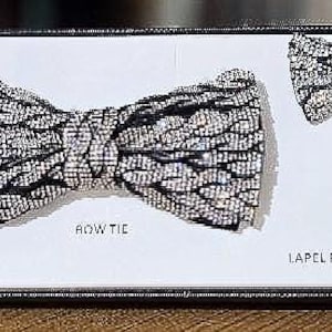 Men&#39;s Bling Bow Tie and Lapel Pin Novelty Black and Silver color